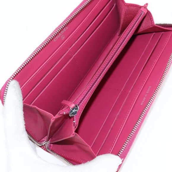 CHANEL Matelasse Brilliant Long Wallet Enamel Pink Silver CC - Picture 14 of 16
